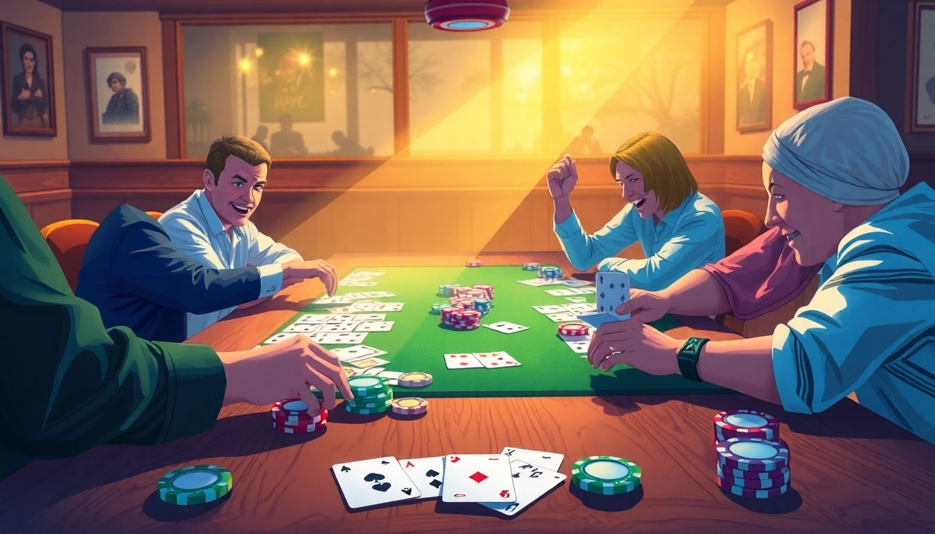 Experience the thrill of rummy wealth with colorful game elements and a lively setting.