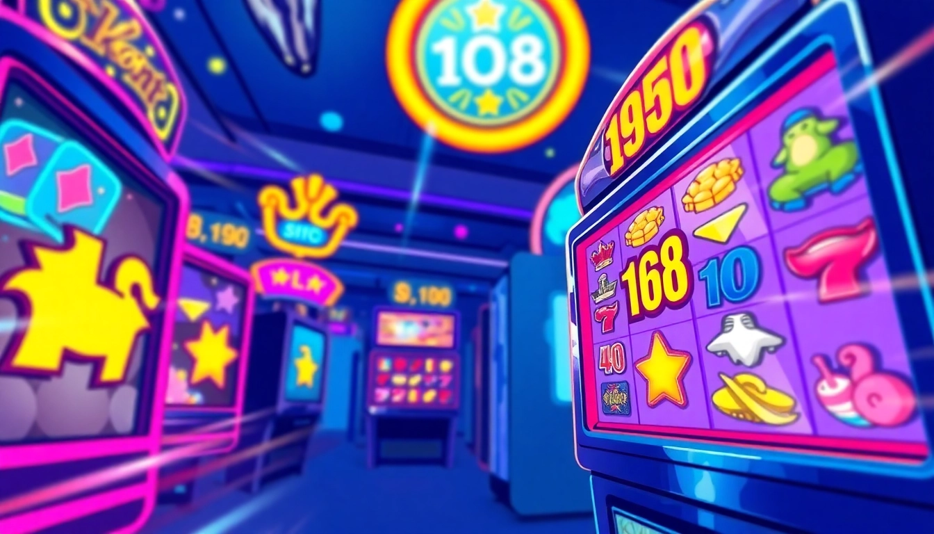 Experience the excitement of สล็อต168 gameplay with vibrant slot machine graphics and animated neon lights.