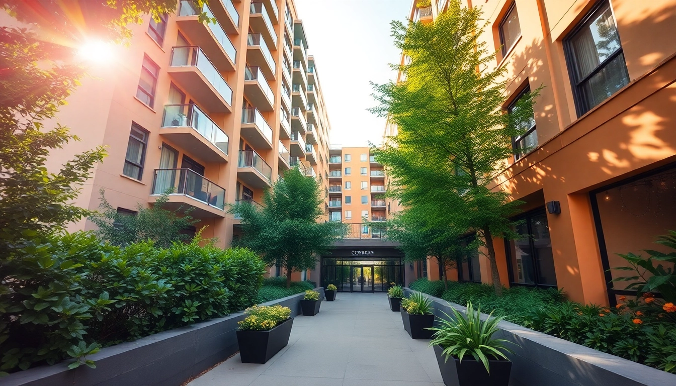 View of the Margaret Drive condo's inviting entrance surrounded by vibrant landscaping.