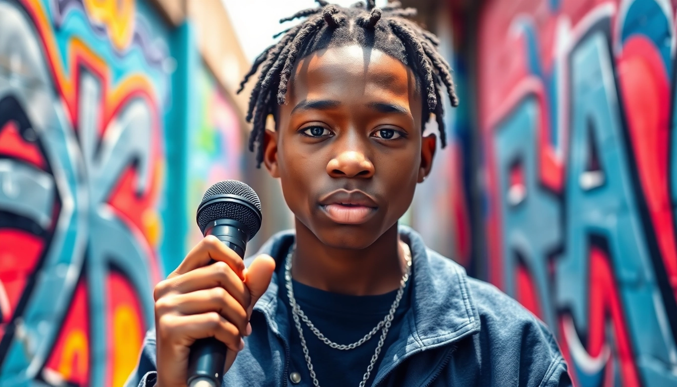 BigMay202 interviews showcasing the vibrant rapper in an urban hip-hop setting.