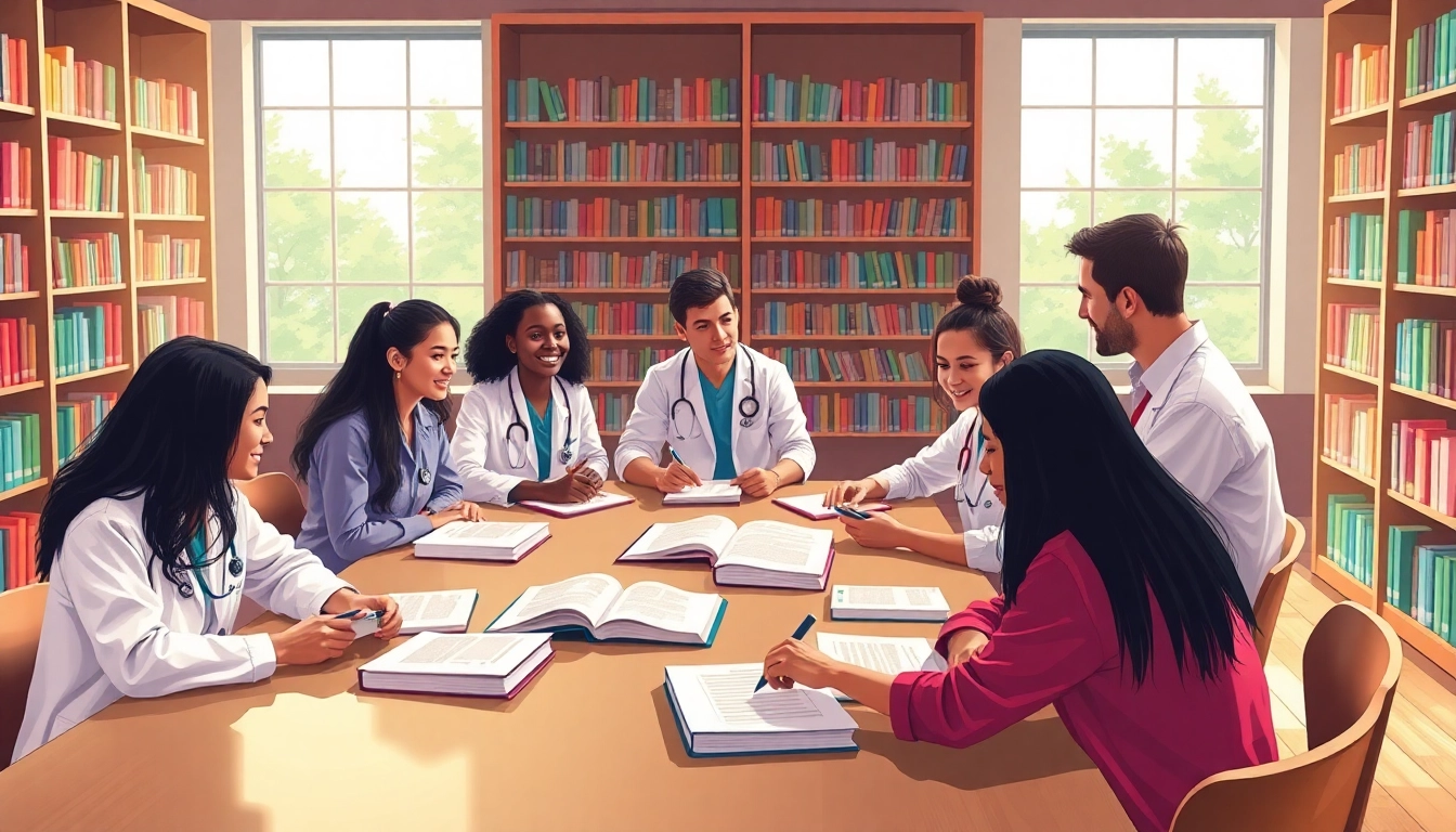Medizinstudium ohne NC: Studierende bei einer gemeinsamen Lernsitzung in einer Bibliothek