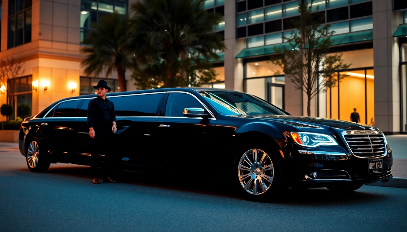 Experience premier car service Atlanta with a professional chauffeur by a luxurious limousine.