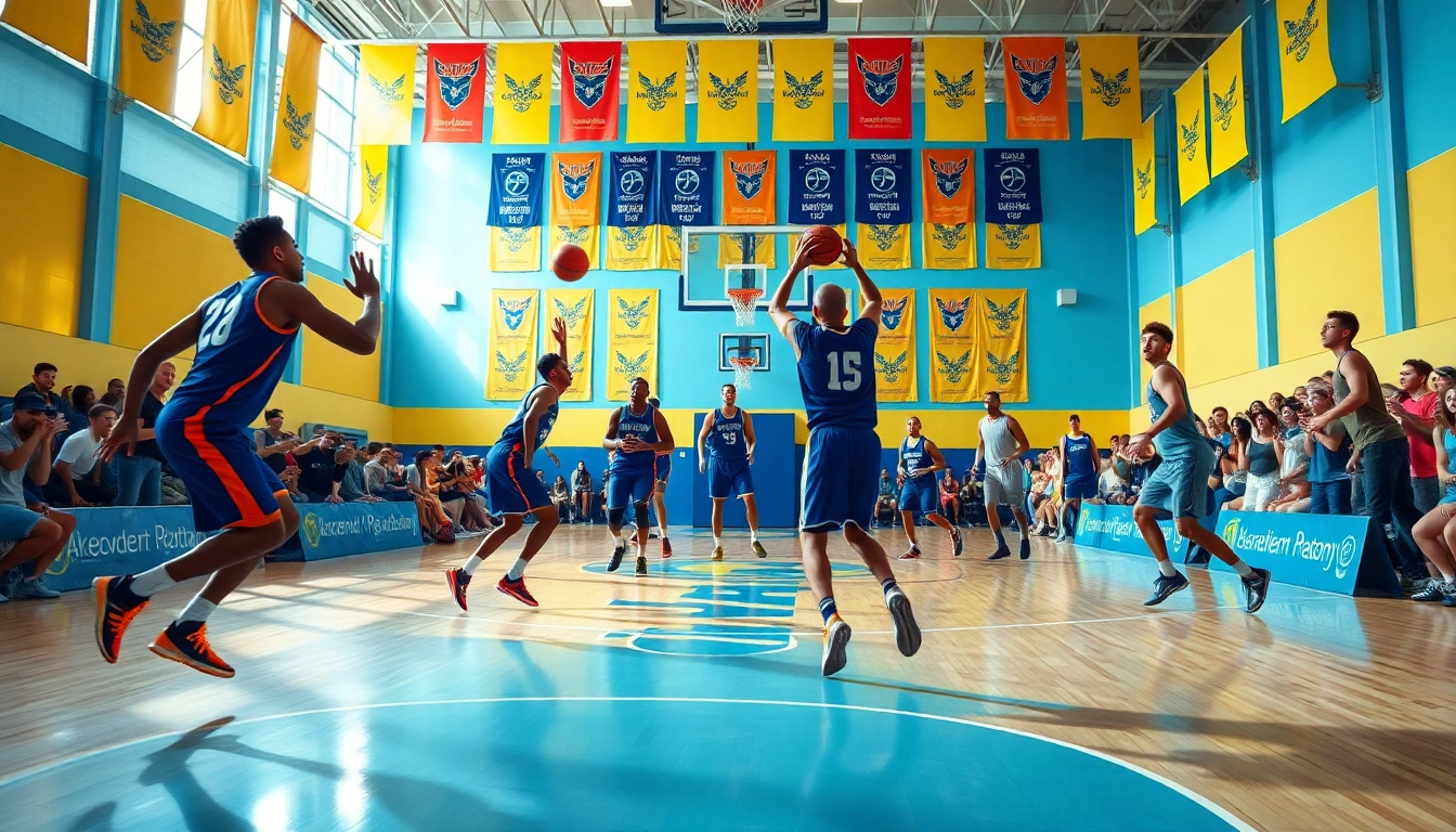 Dynamic scene from Takeover Basketball Academy showcasing players in action on the basketball court.