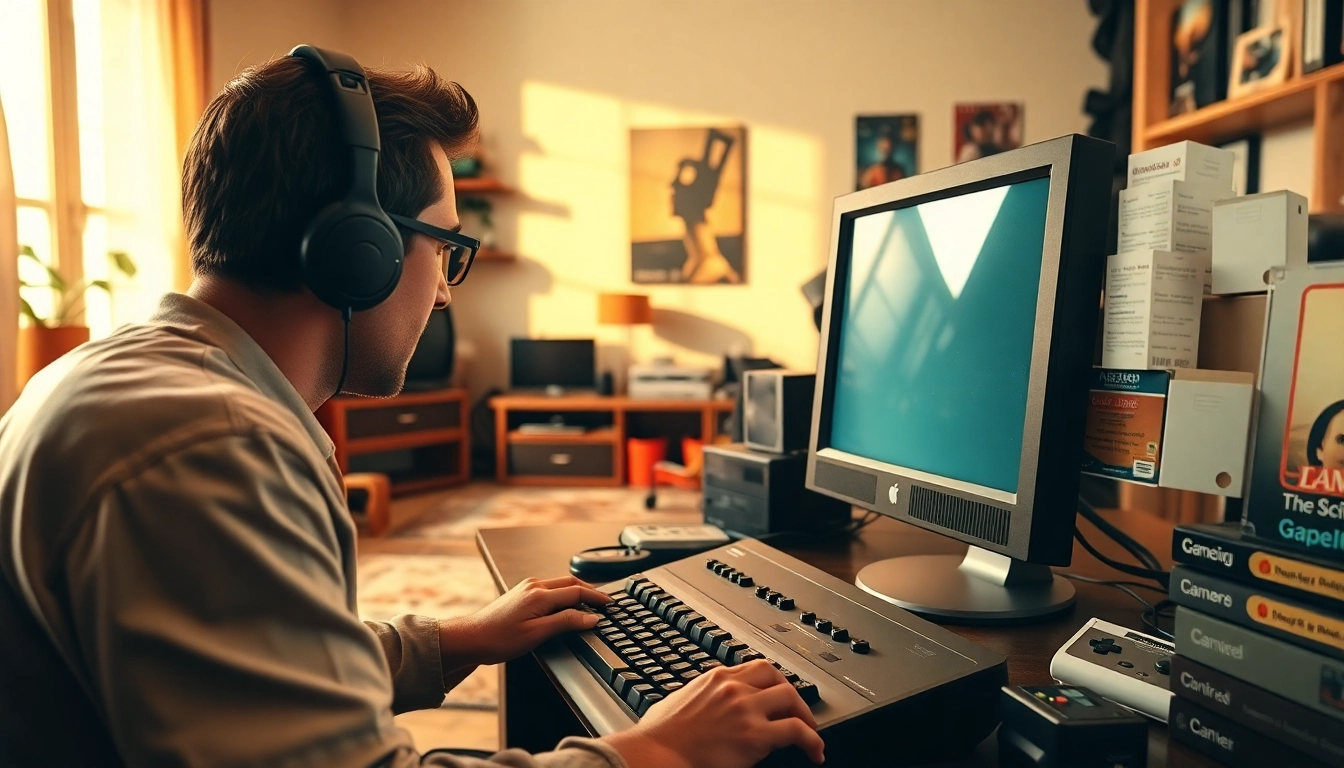 Engaging scene showing a retro gaming setup for dos games download enthusiasts.
