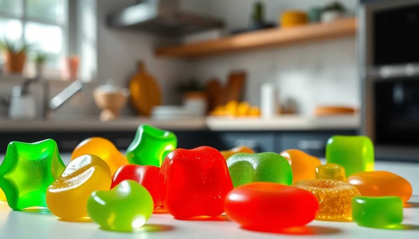 Order delta 9 gummies online with vibrant colors and inviting presentation.
