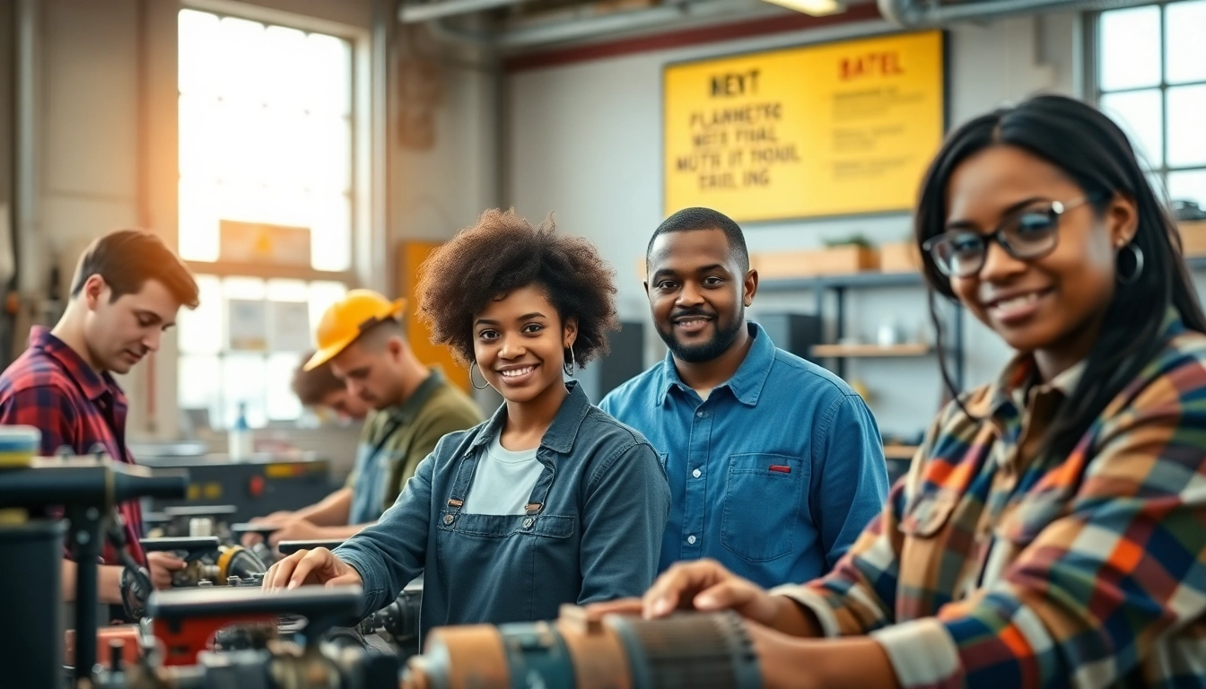 Students engaged in hands-on training at a trade school in Tennessee, showcasing diverse vocational skills.