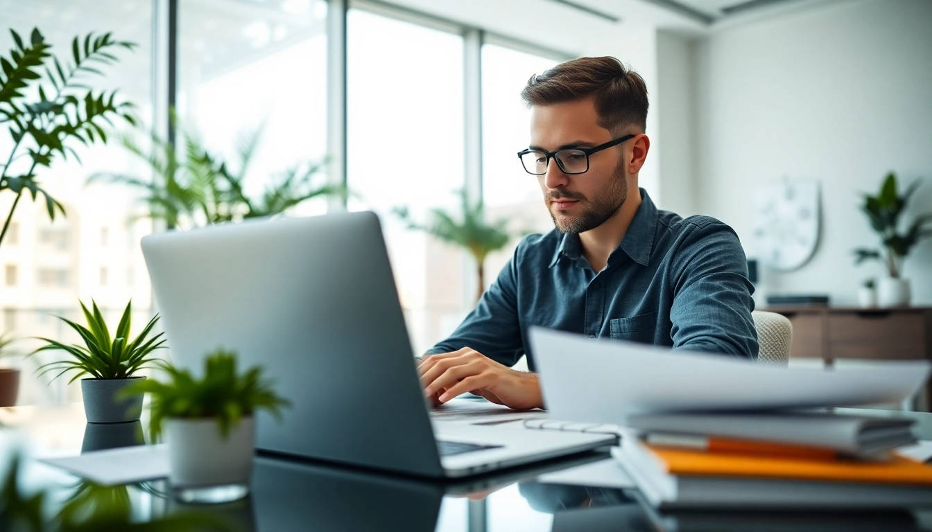 Showcasing the creative process of web design at https://inkwellmarketinggroup.com/web-design with a designer in a bright office.