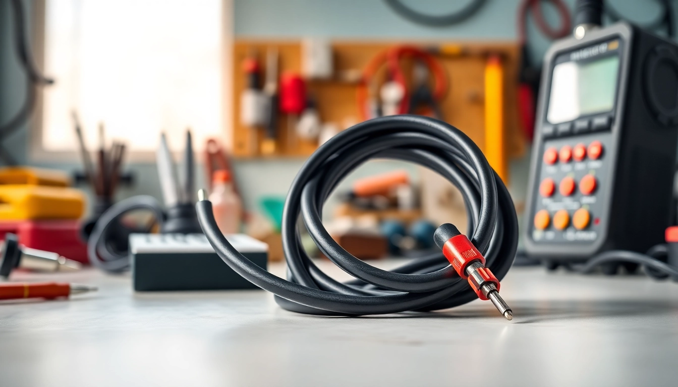 Showcasing the flexible starlink mini 12v cable prominently on a workshop table.