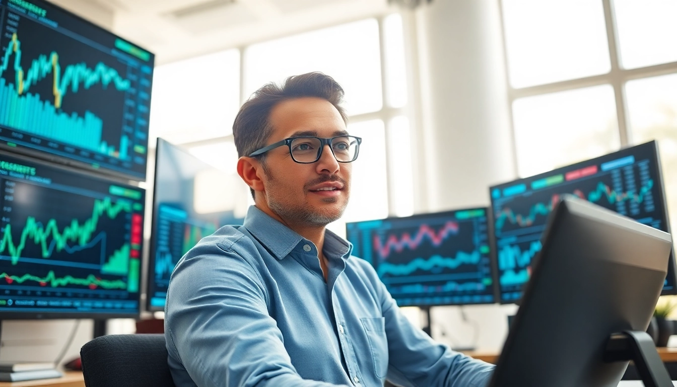 Engaging analysis of artificial intelligence stock picks with financial graphs in a professional setting.