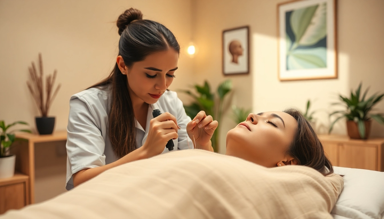 Experience north edmonton acupuncture in a serene clinic during a professional treatment session.
