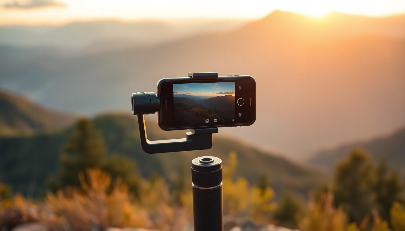 Capture dynamic angles with the gimble for smooth, professional-quality videos in stunning landscapes.