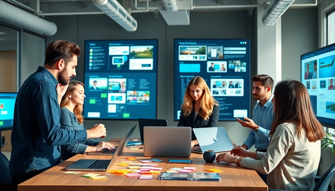 Creating stunning web design missouri with a creative team in a modern office environment