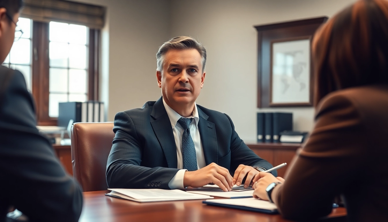 Tampa Criminal Attorney assists clients in a professional office setting, emphasizing trust and support.
