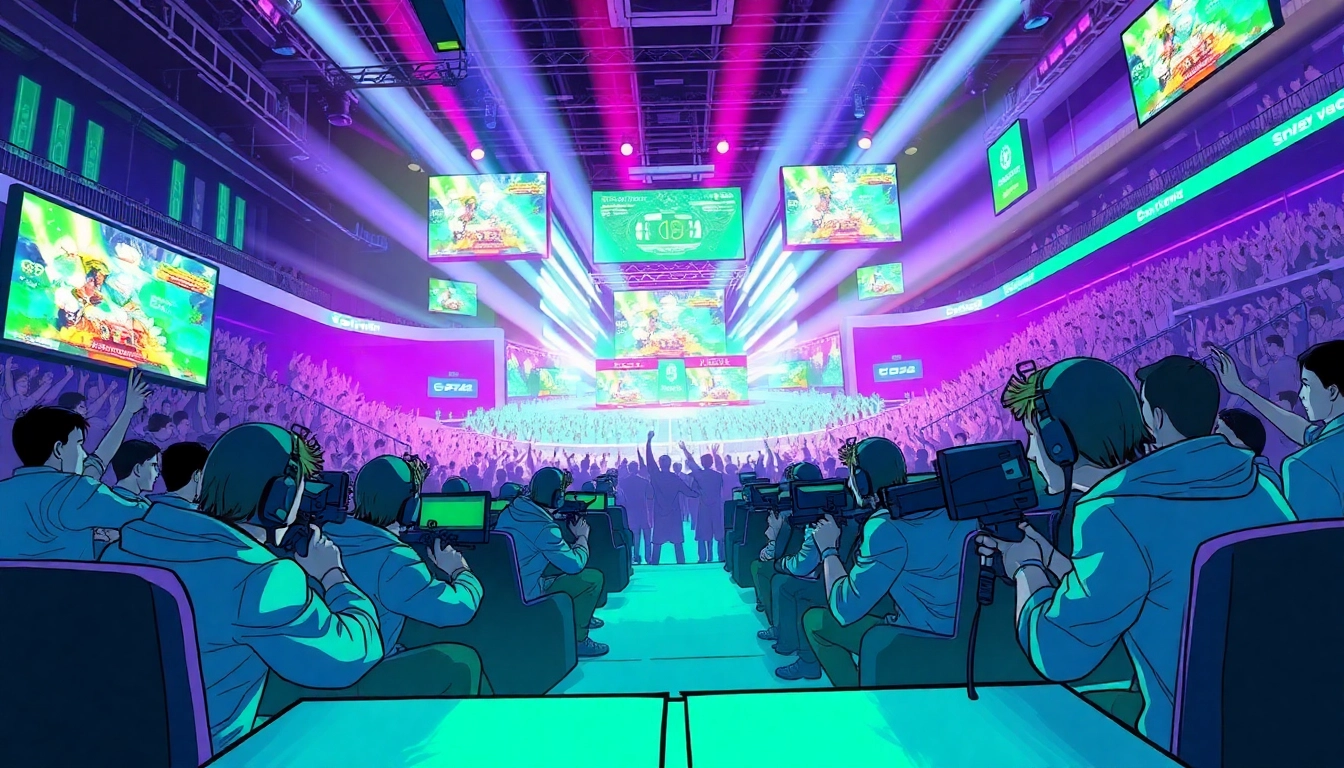 Exciting CS2 Predictions matchup with competitive gameplay and enthusiastic fans in an esports arena.