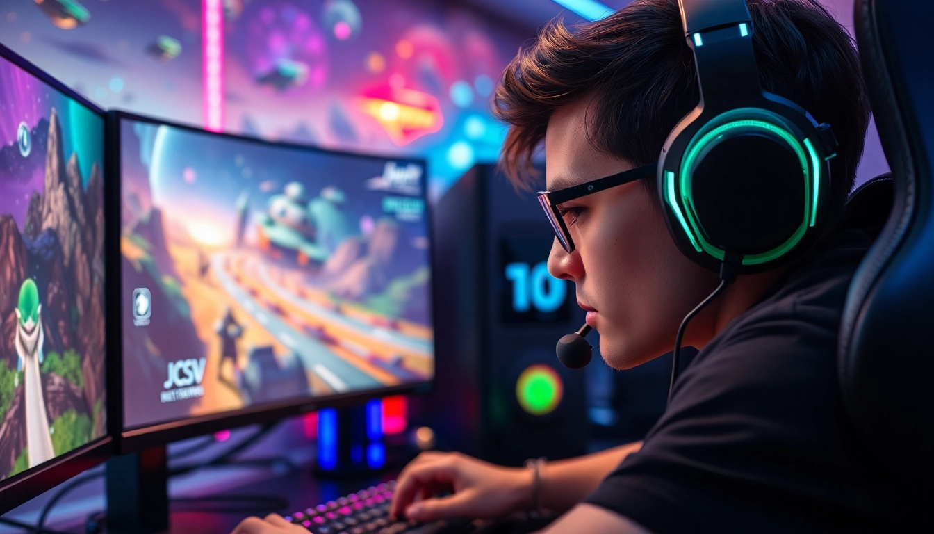 matador168, gamer in intense online battle surrounded by high-tech gaming equipment.