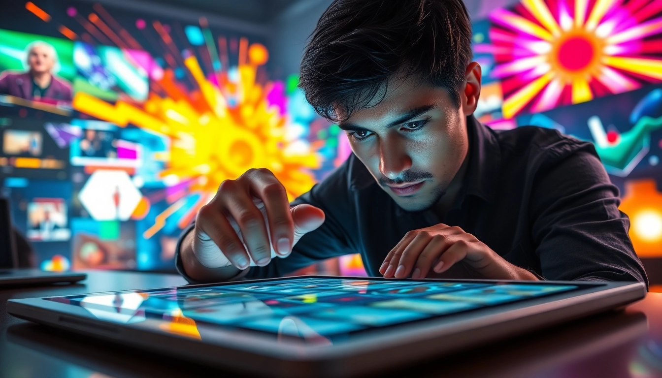 Creating KlingAI Prompts in a vibrant, artistic workspace environment.