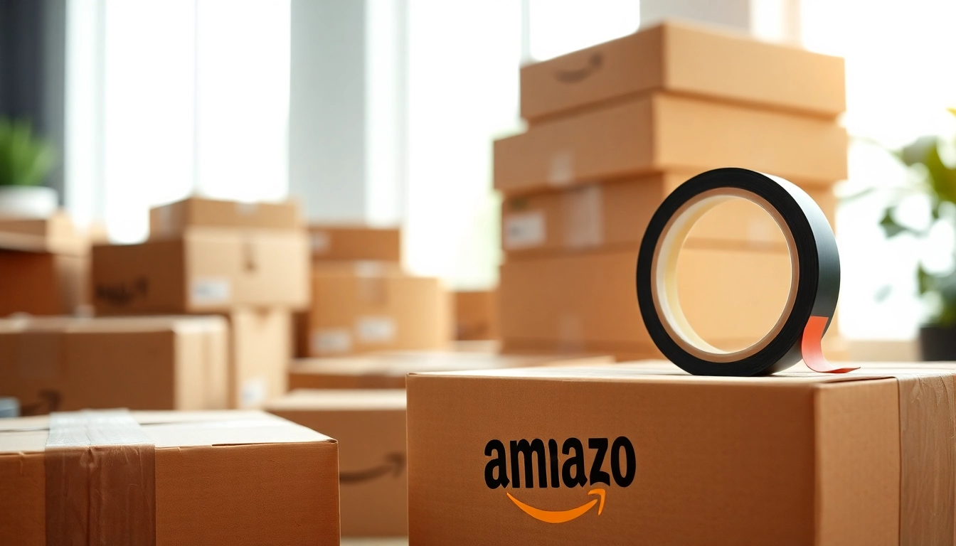 Apply amazon tape effortlessly on packages for secure sealing and impressive presentation.