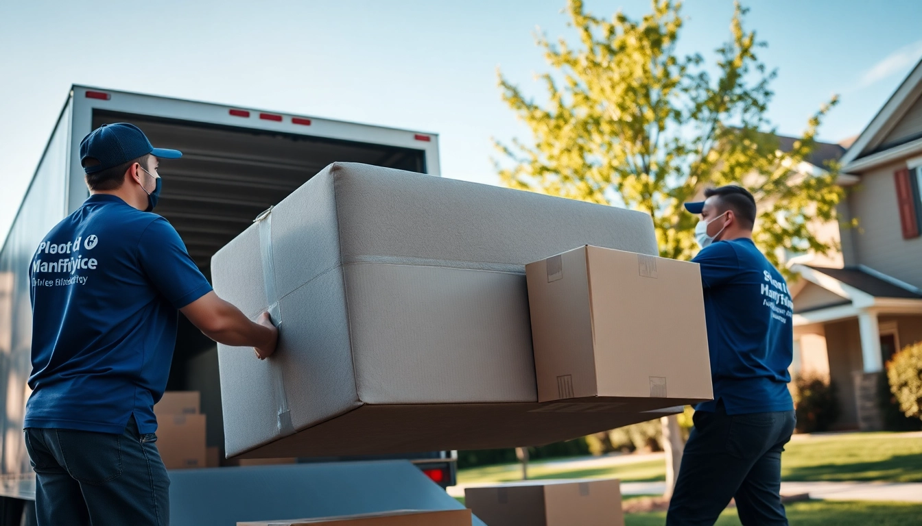 Local Toronto movers efficiently loading belongings into a moving truck in a suburban neighborhood.