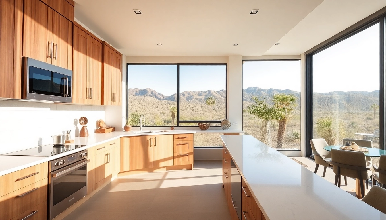 Showcasing remodeling in Palm Springs with a stunning renovated kitchen filled with natural light.