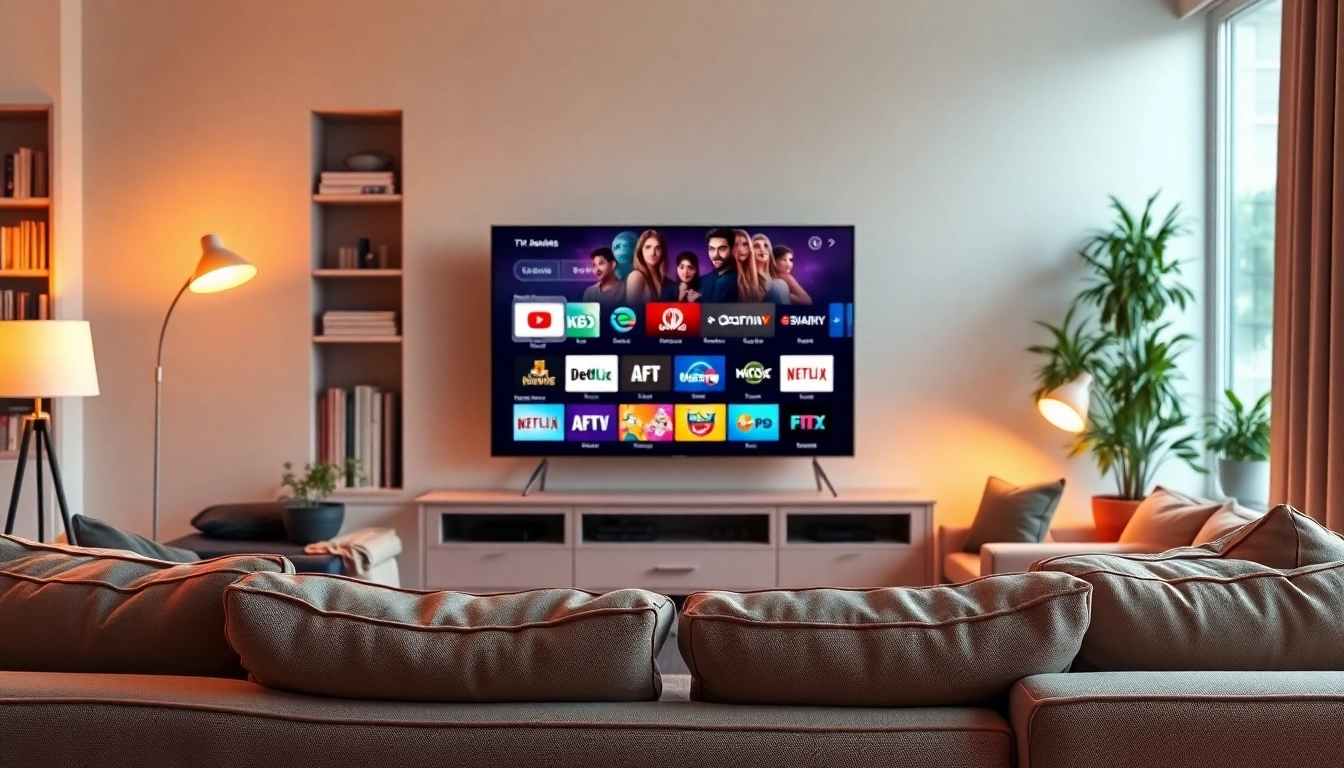 Profitez de l'abonnement iptv dans un salon confortable avec un téléviseur moderne.