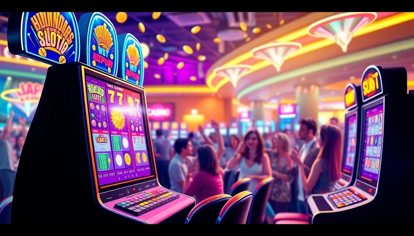 Menikmati permainan bos88 slot dengan antusias di lingkungan kasino yang hidup.