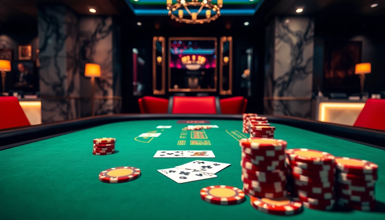 Duel Kasino Blackjack-peli tunnelmallisessa kasinoympäristössä, valaistu elegantisti.