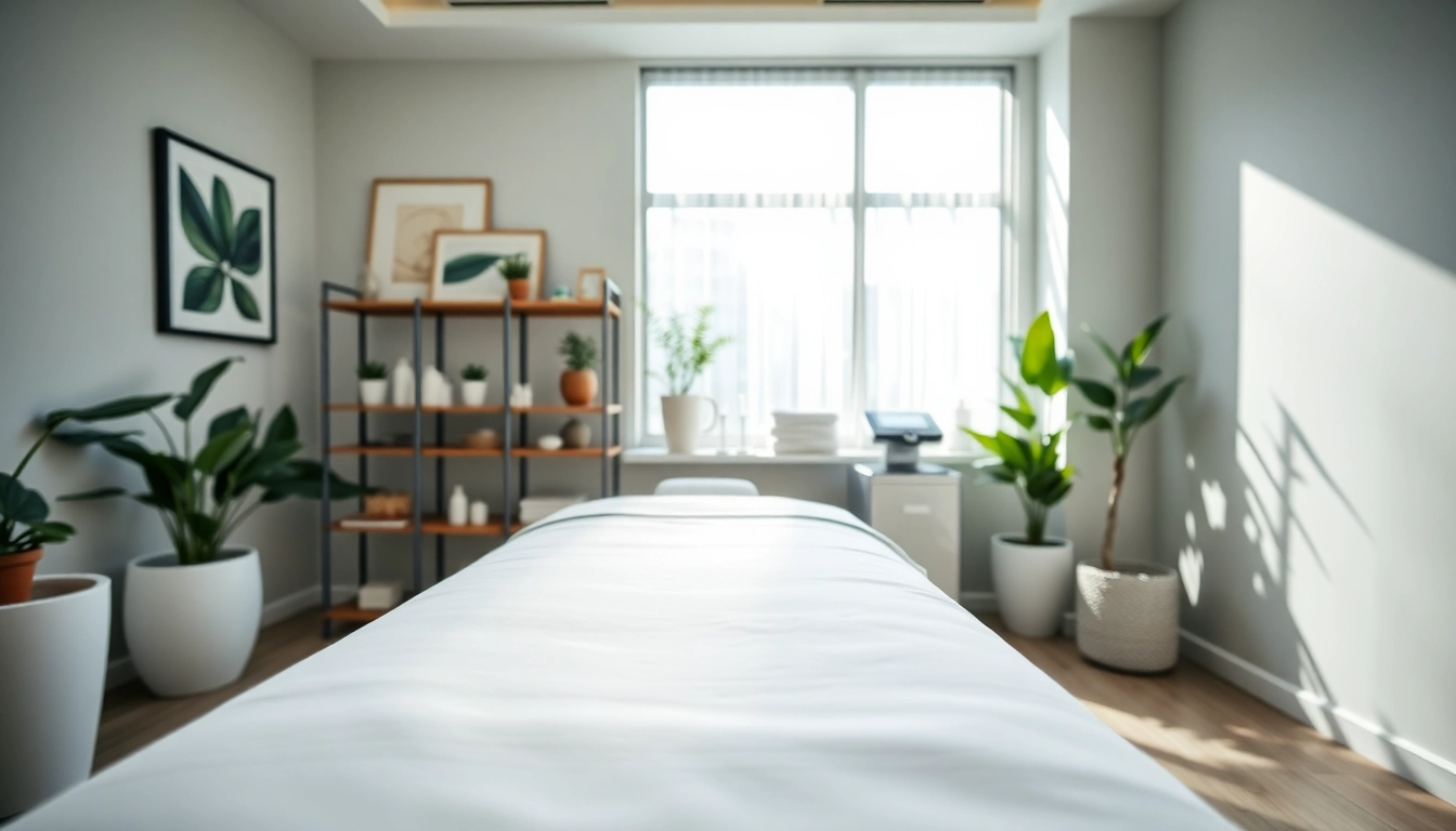 Enhance your cellulite therapy experience in a calming treatment room with natural lighting.