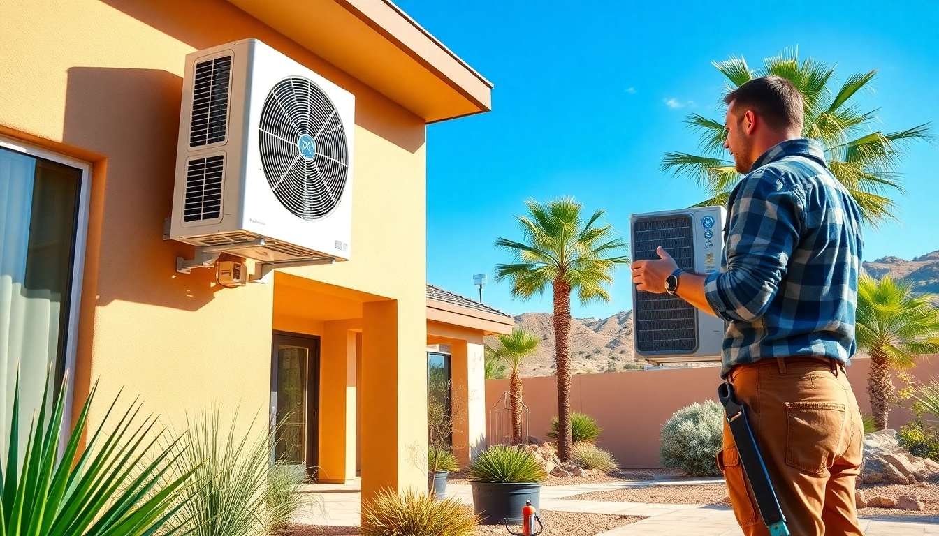 Install scottsdale ac unit by a professional technician at a modern Scottsdale home.