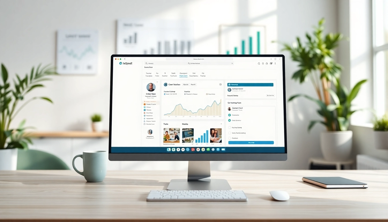 Showcasing an Instagram smm panel interface on a modern workspace environment with vibrant details.