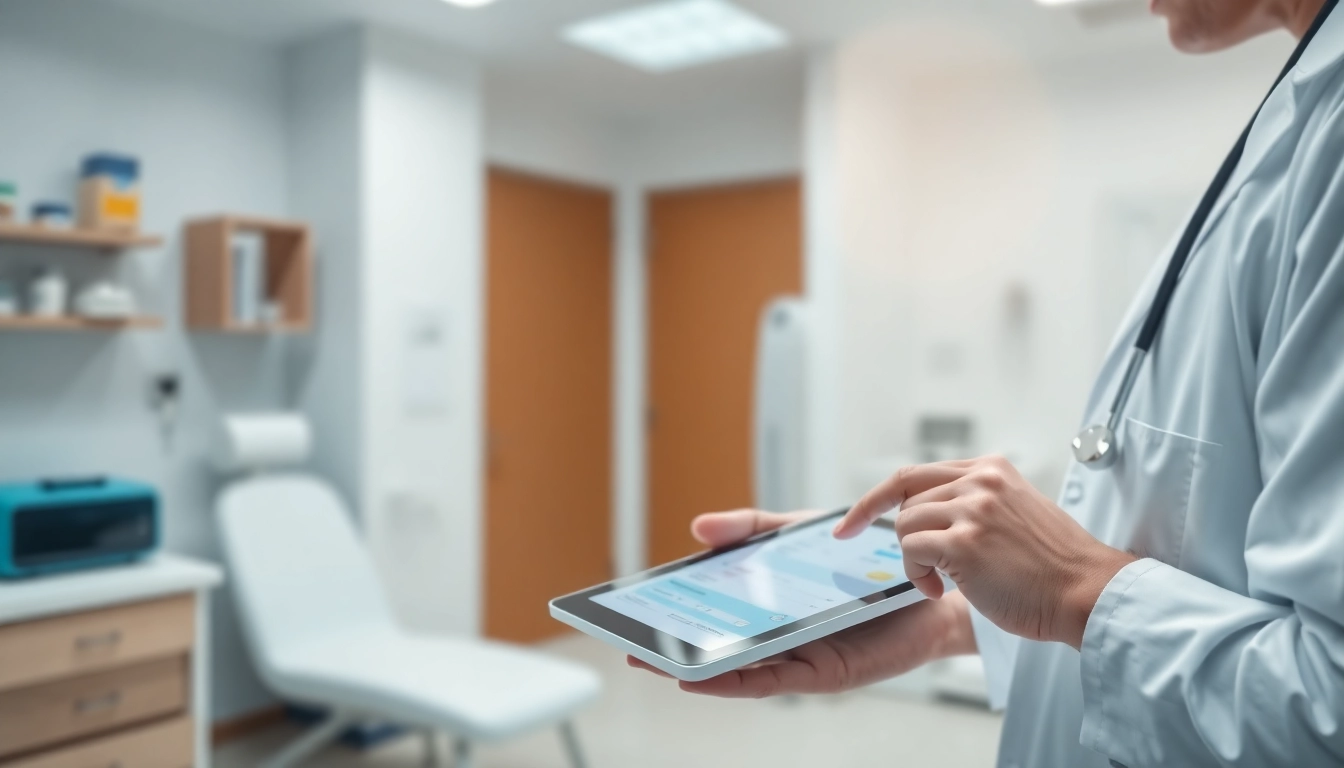 Showcase secure eprescribing solutions with a doctor using a digital prescribing platform in a professional office.